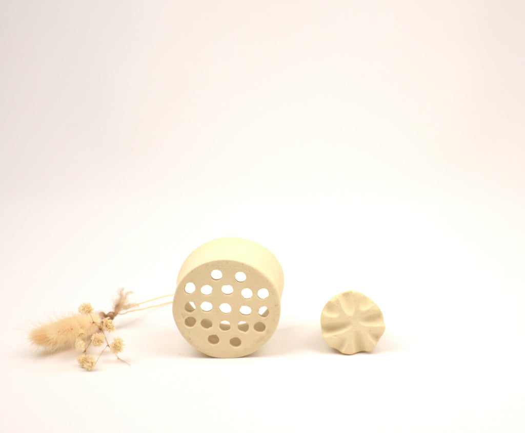 Ceramic Art Collection "The Desert Bloom" | Handmade Beige Tray, Sculptural Object & Vessel