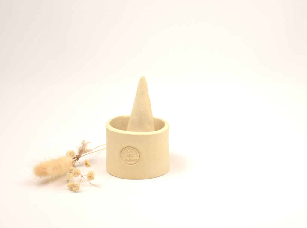 Ceramic Art Collection "Nuweiba Sands" | Handmade Beige Speckled Tray, Sculptural Set & Vessel