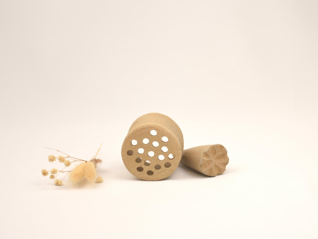 Ceramic Art Collection "The Sinai Oasis" | Handmade Beige Tray, Glazed Vessel & Sculptural Set
