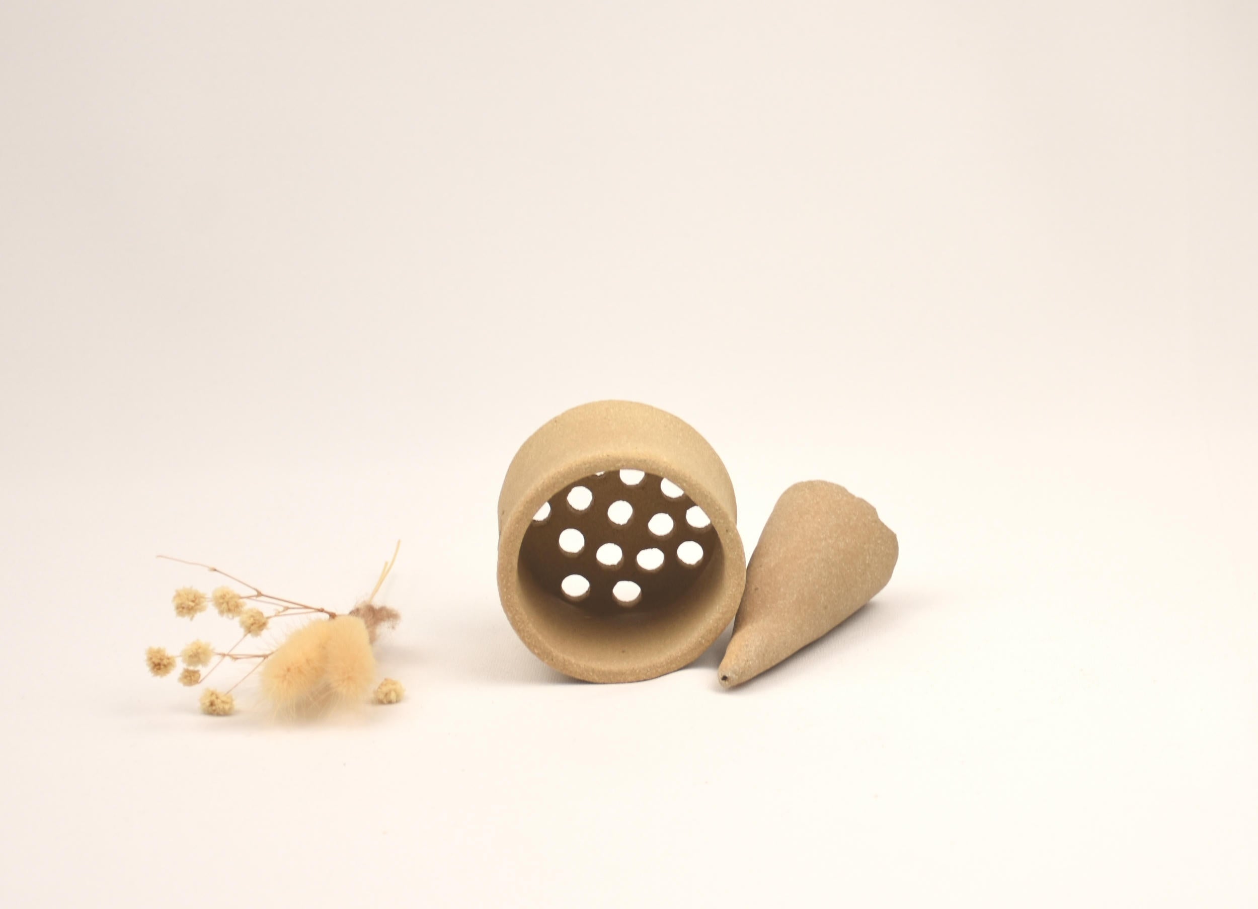 Ceramic Art Collection "The Sinai Oasis" | Handmade Beige Tray, Glazed Vessel & Sculptural Set