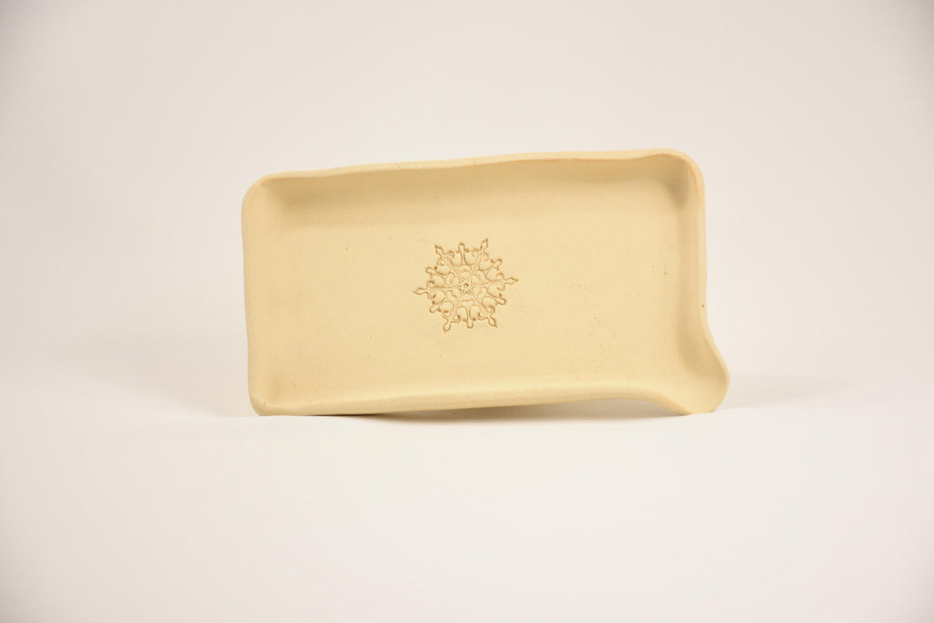 Ceramic Art Collection "Nuweiba Sands" | Handmade Beige Speckled Tray, Sculptural Set & Vessel