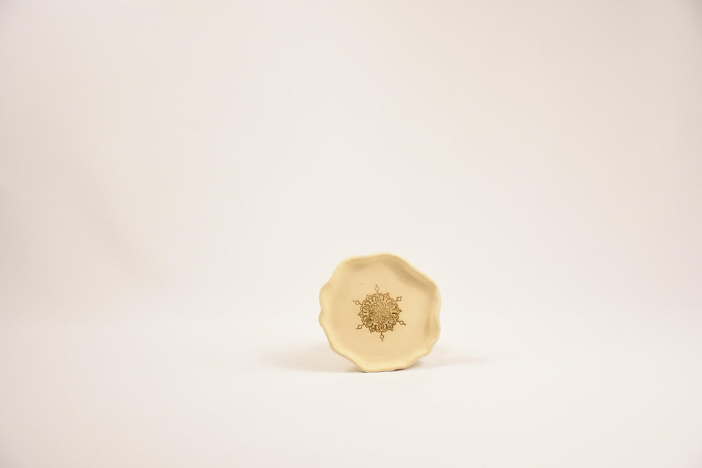 Ceramic Art Collection "Nuweiba Sands" | Handmade Beige Speckled Tray, Sculptural Set & Vessel
