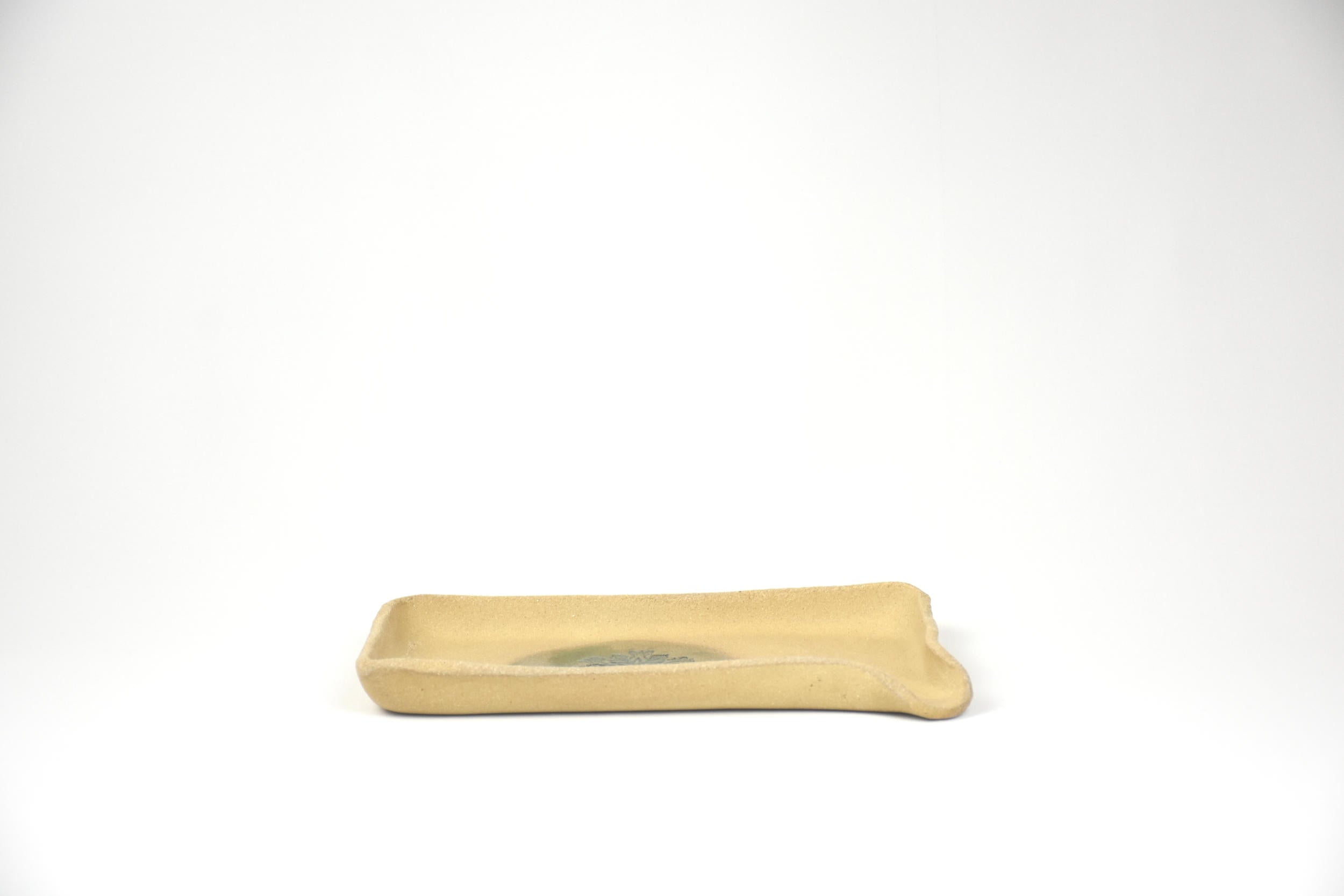 Ceramic Art Collection "The Sinai Oasis" | Handmade Beige Tray, Glazed Vessel & Sculptural Set