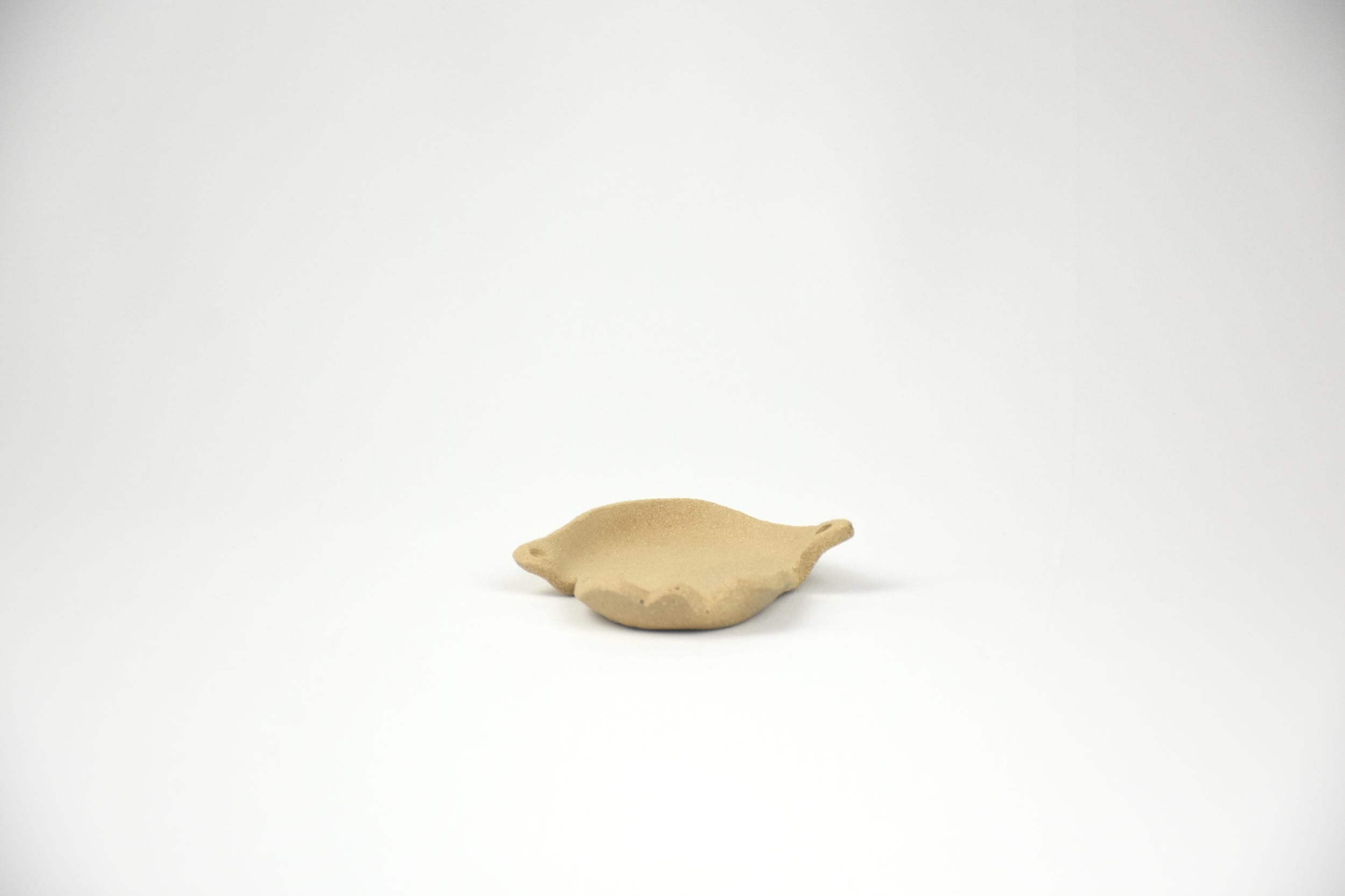 Ceramic Art Collection "The Sinai Oasis" | Handmade Beige Tray, Glazed Vessel & Sculptural Set