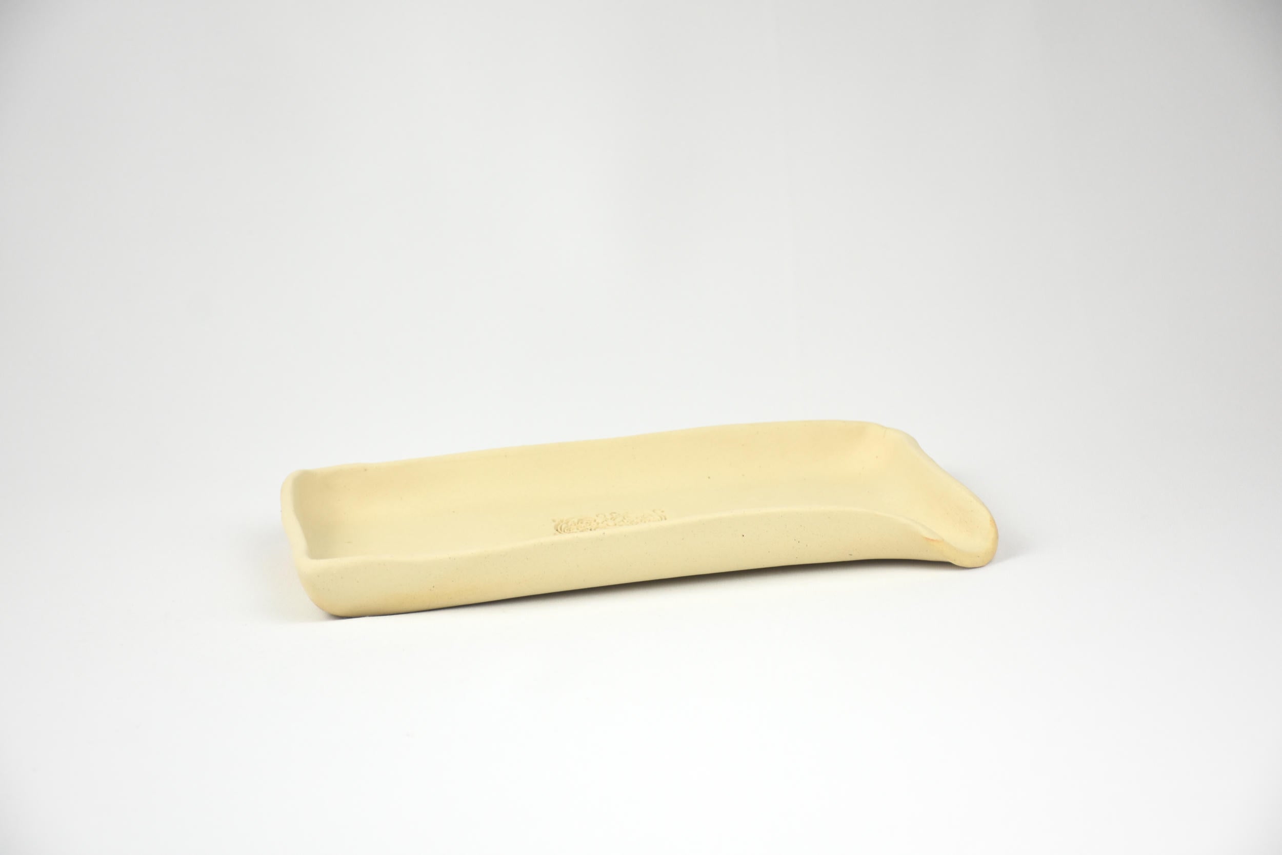 Ceramic Art Collection "The Desert Bloom" | Handmade Beige Tray, Sculptural Object & Vessel