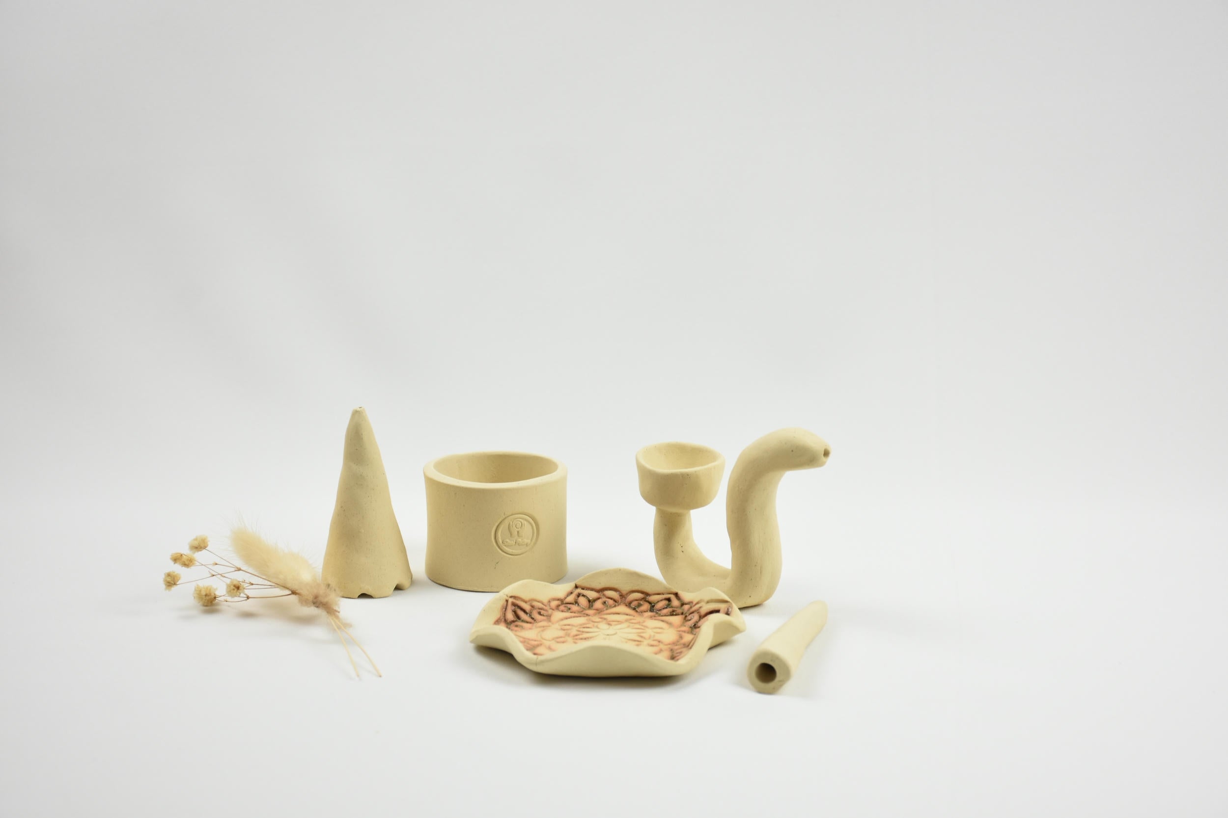 Ceramic Art Collection "The Canyon Echo" | Handmade Sculptural Set & Textured Vessel