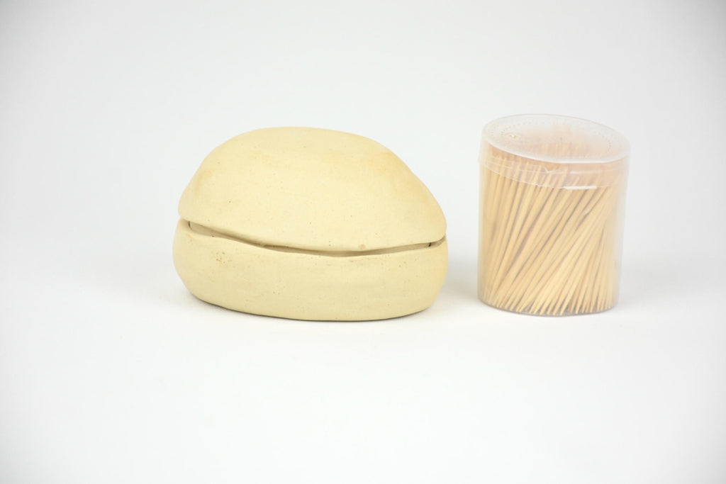 Ceramic Botanicals Set "The Nomad's Provision" | Handmade Beige Tray & Curved Burner Bundle | Herb Crusher, Storage Jar & Ash Dish