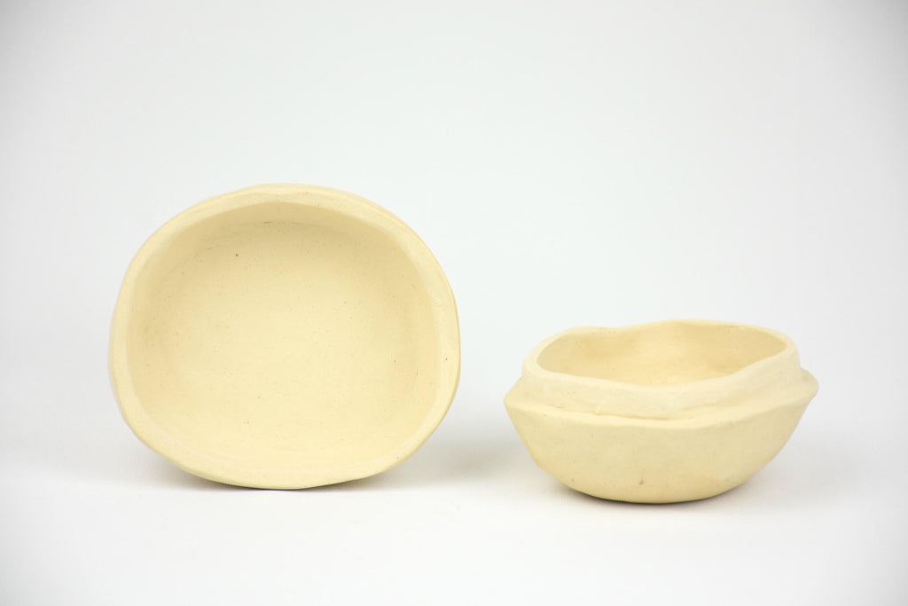 Ceramic Botanicals Set "The Nomad's Provision" | Handmade Beige Tray & Curved Burner Bundle | Herb Crusher, Storage Jar & Ash Dish