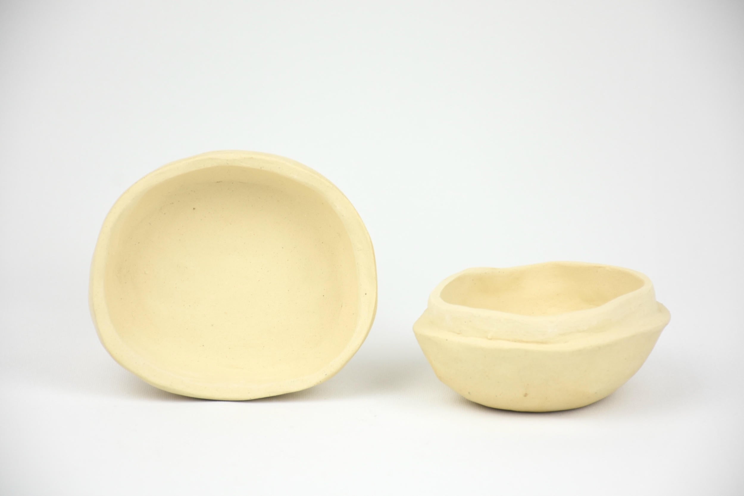 Ceramic Botanicals Set "The Nomad's Provision" | Handmade Beige Tray & Curved Burner Bundle | Herb Crusher, Storage Jar & Ash Dish