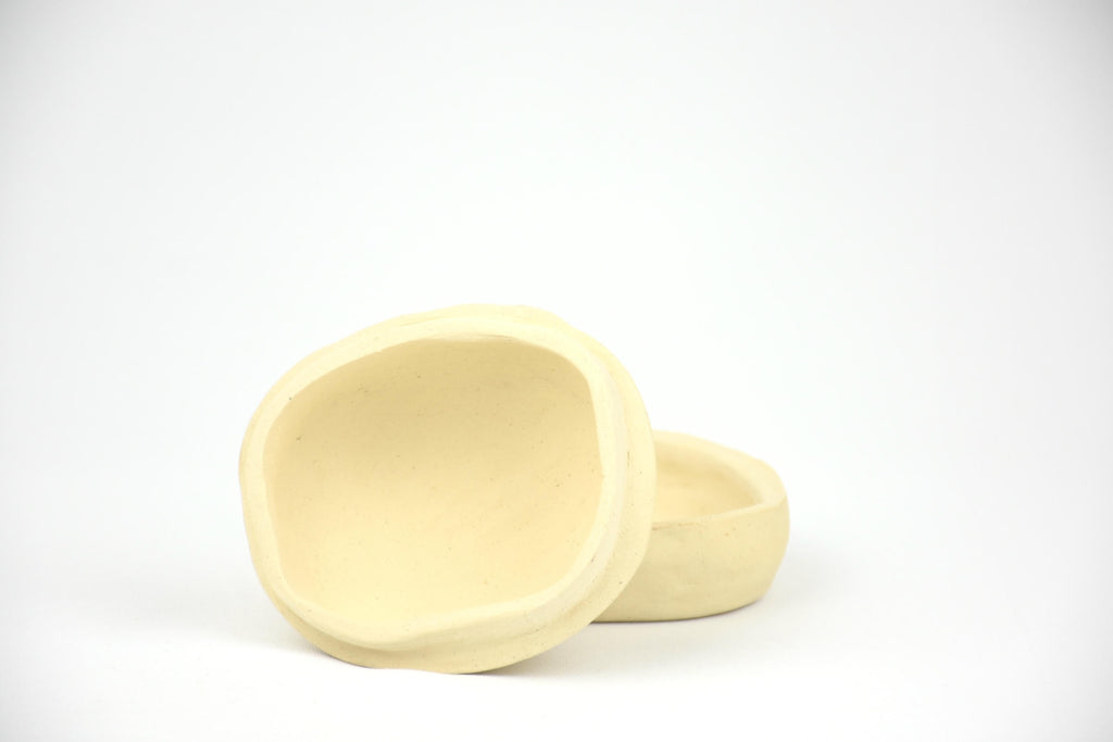 Ceramic Botanicals Set "The Nomad's Provision" | Handmade Beige Tray & Curved Burner Bundle | Herb Crusher, Storage Jar & Ash Dish