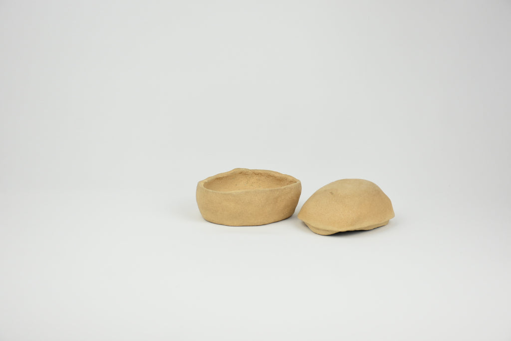 Ceramic Botanicals Set "The Wadi Stone" | Two-Tone Handmade Tray & Curved Kit | Spice Crusher, Storage Pebble & Mandala Spice Dish