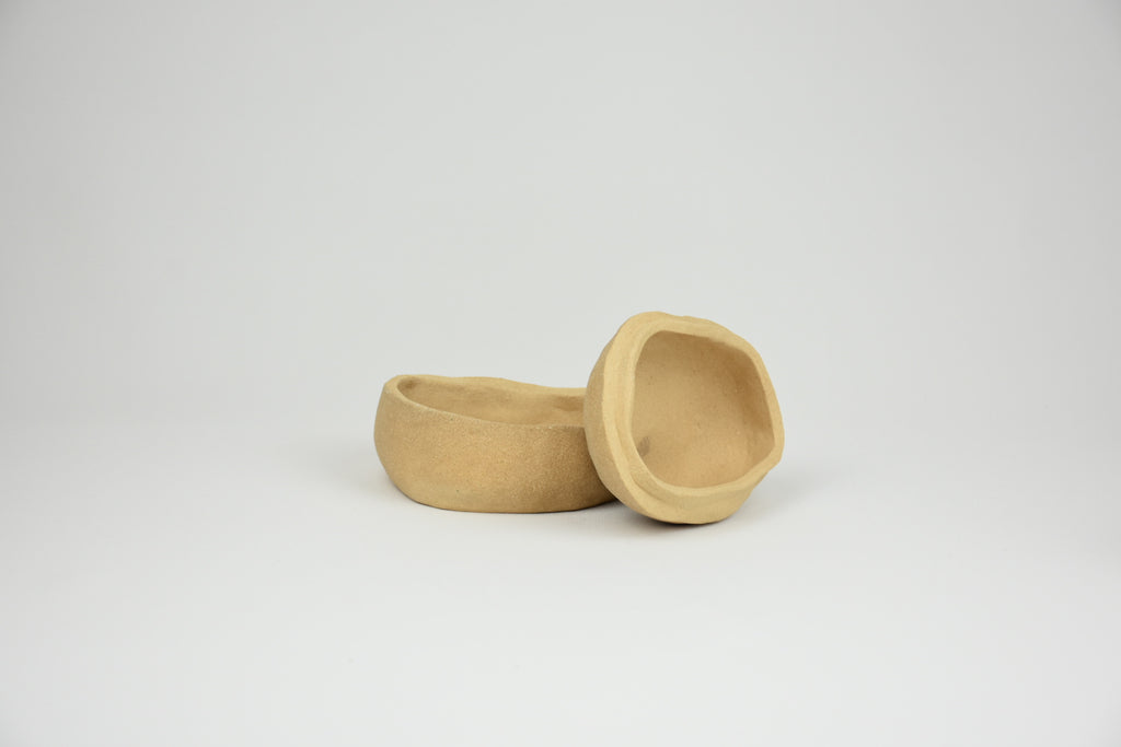 Ceramic Botanicals Set "The Hidden Spring" | Handmade Mixed Clay Tray & Infinity Burner Kit | Herb Crusher, Storage Pebble & Glazed Dish