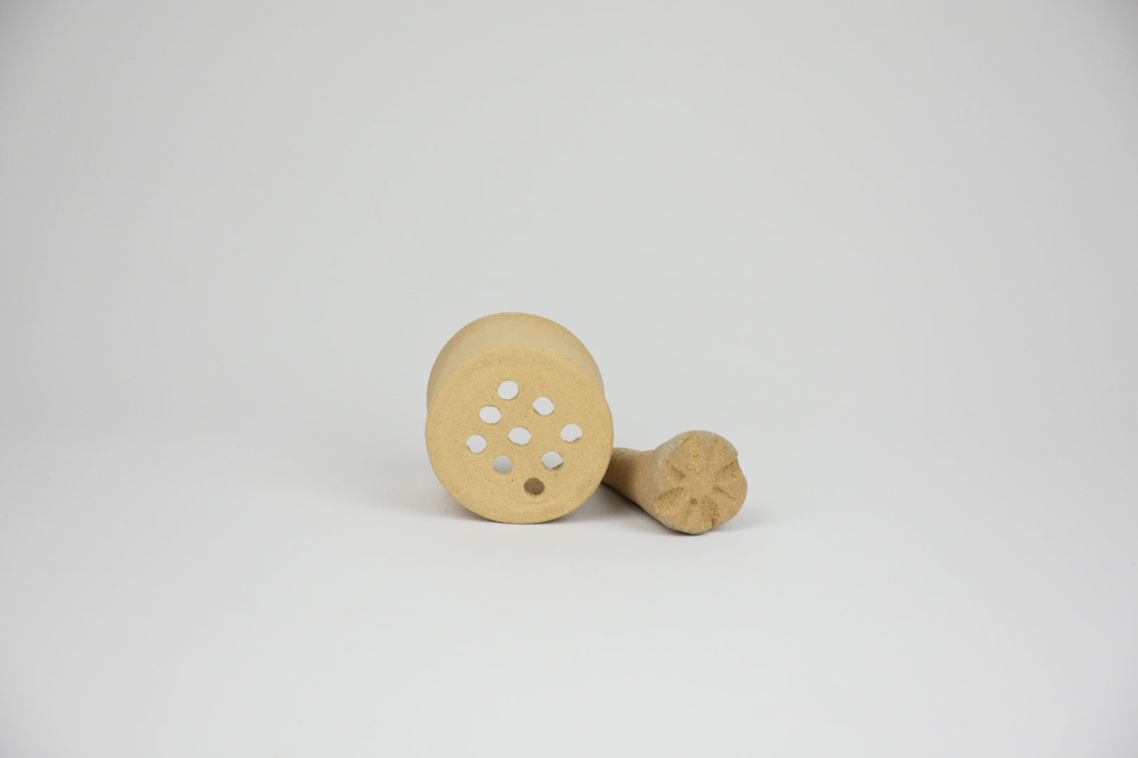 Ceramic Botanicals Set "The Hidden Spring" | Handmade Mixed Clay Tray & Infinity Burner Kit | Herb Crusher, Storage Pebble & Glazed Dish