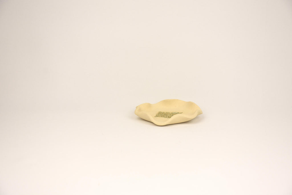 Ceramic Botanicals Set "The Desert Mirage" | Handmade Mixed Clay Tray & Curved Burner Kit | Herb Crusher, Storage Pebble & Glazed Dish